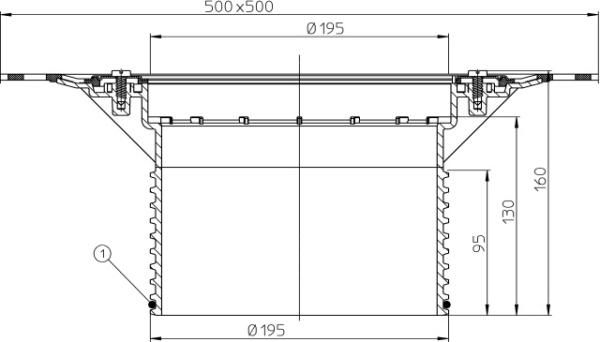 Aufstockelement 130mm / d 195mm mit Bitumenmanschette  HL618H